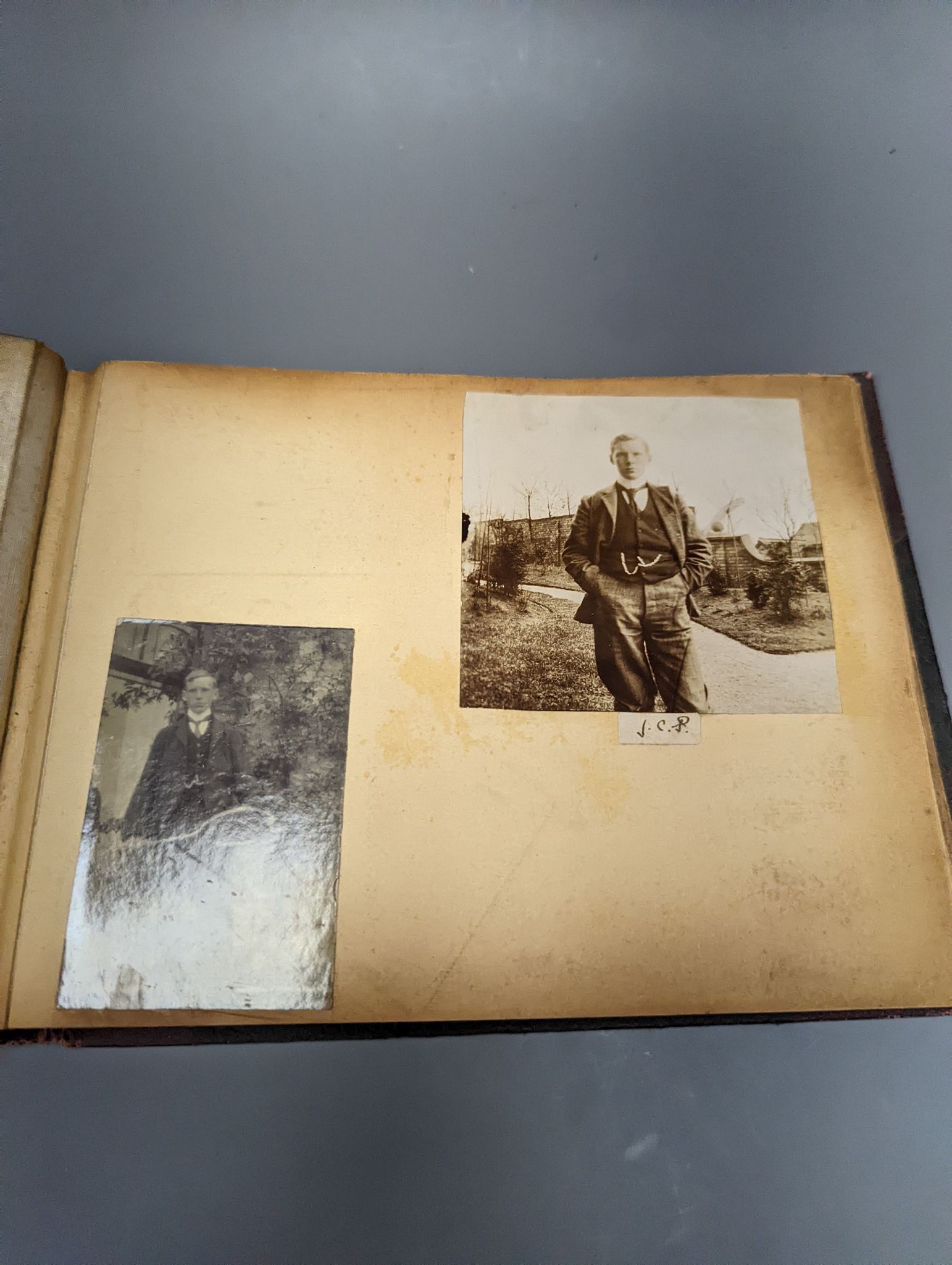 Five various sketch books, an exercise book containing miscellaneous crests and a photograph album